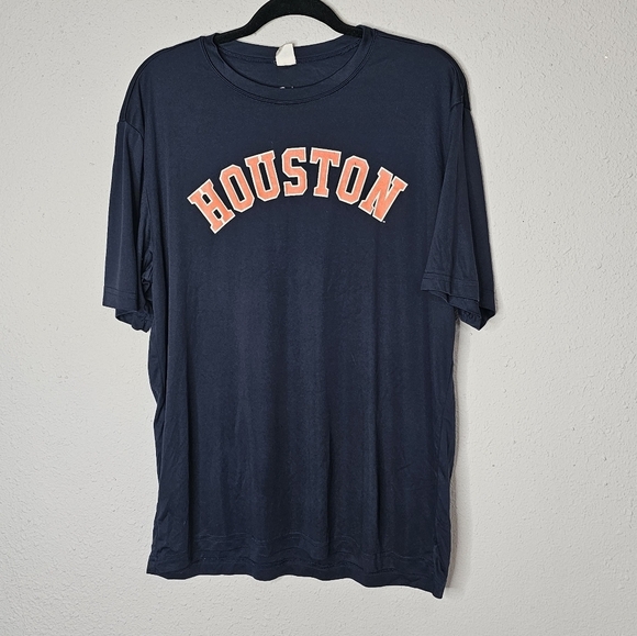 MLB Houston Astros Tee Shirt Mens L Baseball Fan Merch‎ Blue Orange - Picture 1 of 15